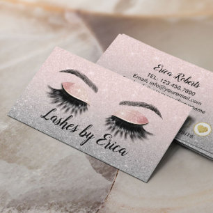 Eyelash Makeup Artist  Rosa Glitter Lojalty Lojalitetskort