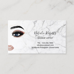 Eyelash Makeup Artist Trendig Marble Beauty Salon Visitkort