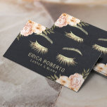 Eyelash Makeup Artist Vintage Blommigt Beauty Salo Visitkort<br><div class="desc">Affärskorten Lash & Brows Makeup Artist Modern Blommigt Chalkboard Beauty Salon.</div>