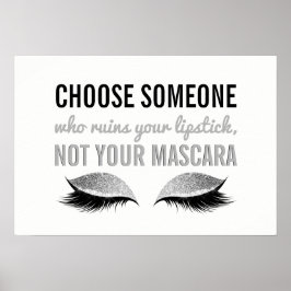 Eyelash Makeup - inspirationsoffert, svart och vit Poster