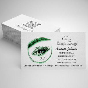 Eyelash Makeup Microblade Logotyp Qr Regnbåge Visitkort