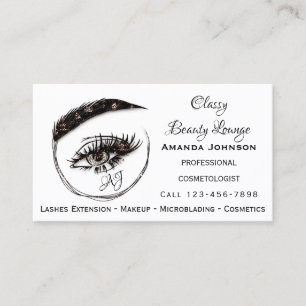 Eyelash Makeup Microblade-Logotyp QrCode Brown Visitkort