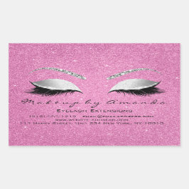 Eyelash Makeup OSA Beauty Rosa ros Grått Glitter Rektangulärt Klistermärke
