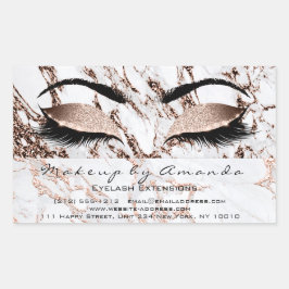 Eyelash Makeup OSA Copper Marble Ro Guld White Rektangulärt Klistermärke