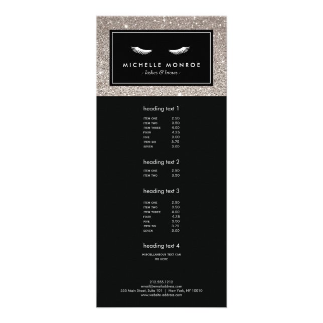 Eyelash med Silver Glitter Reklamkort (Framsidan)