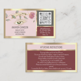 Eyelash Microblade QR CODE-efterbehandlingsanvisni Visitkort