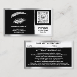 Eyelash Microblade QRCODE Aftercare BlackWhiteGray Visitkort
