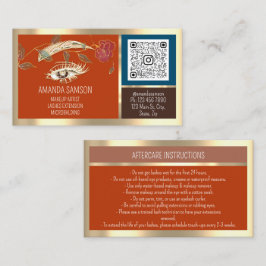 Eyelash Microblade QRCODE Aftercare Brown RoseGold Visitkort