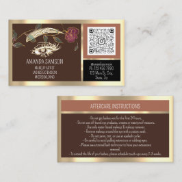 Eyelash Microblade QRCODE-eftervård Brown Ro Visitkort