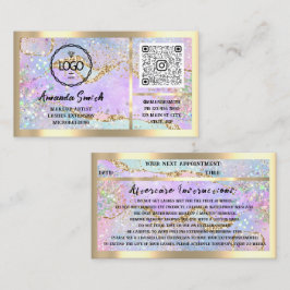 Eyelash Microblade QRCode Logotyp Holograph Afterc Visitkort