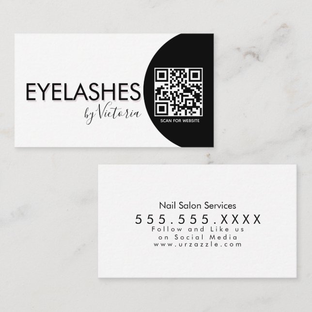 Eyelash Salon Beauty Eyelash QR CODE Visitkort (Fram/baksida)