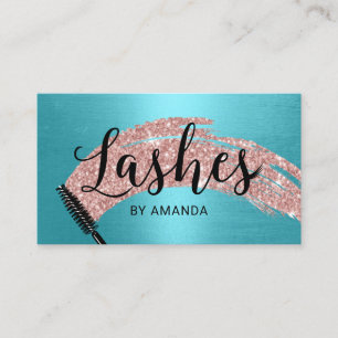 Eyelash Salon Guld Penseldrag Turkos Visitkort