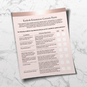 Eyelash Salon Liability Waiver Ro Guld Gräns Flygblad