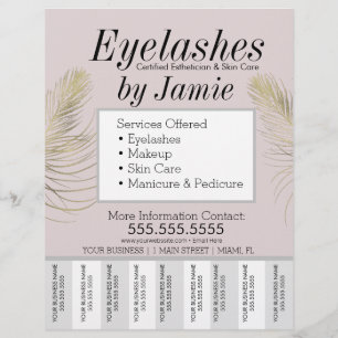 Eyelash Service Rosa Guld Business Tear Off Strips Reklamblad