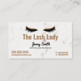 EyeLash Tech Lash Beauty Salon Luxe Marble Guld Visitkort