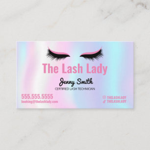 EyeLash Tech Lash Beauty Salon Pastel Rainbow Visitkort