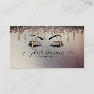Eyelash Tech Lash Stylist Bronze Guld Glitter Drif Visitkort