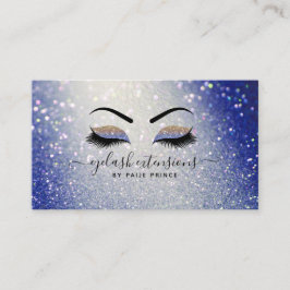 Eyelash Technician Lash Stylist Navy Blue Glitter Visitkort
