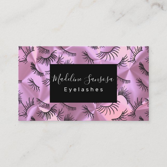 Eyelash Technician Rosa Silke Affärskort Visitkort (Framsida)