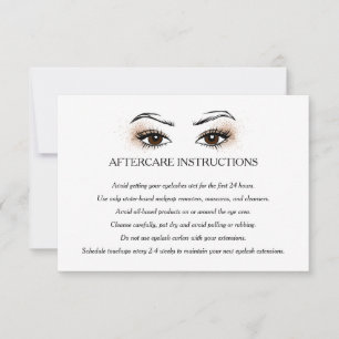 Eyelash-tillägg Brow Pub Aftercare Instruktioner Inbjudningar