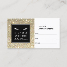 Eyelash with Guld Glitter avtalskort Tidsbeställning Kort
