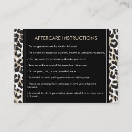 Eyelash with Leopard Print Aftercare Card Visitkort