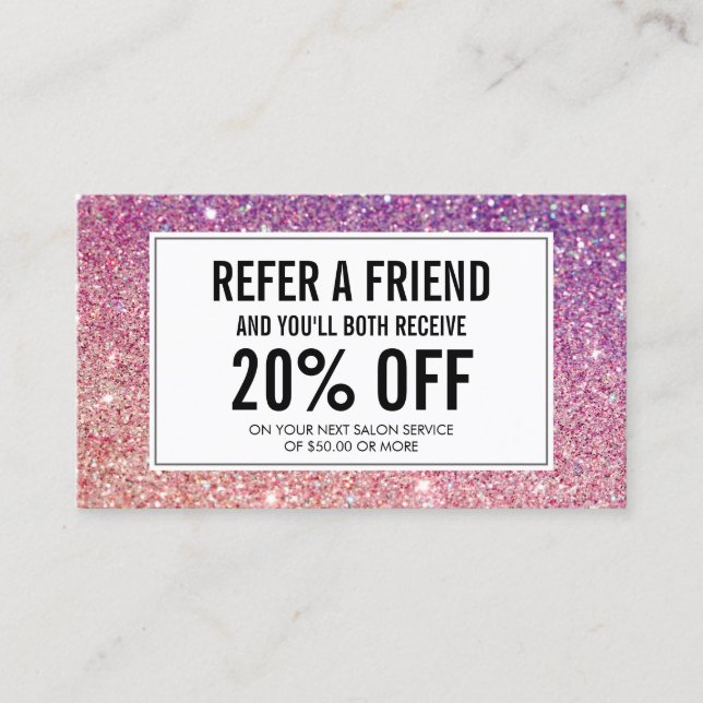 Eyelash with Lila/Rosa Glitter Salon Referral (Framsida)