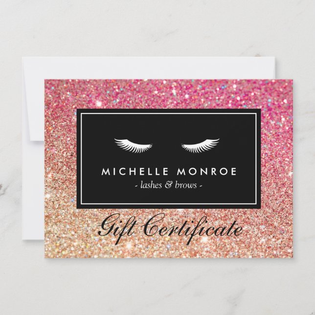 Eyelash with Red/Bronze Glitter Gift Certificate (Framsida)