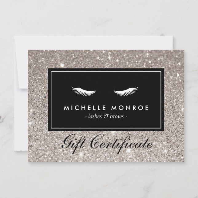 Eyelash with Silver Glitter Gift Certificate (Framsida)