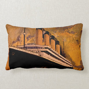 Eyeliner Titanic Cunard för vintagepassagerarehav Lumbarkudde