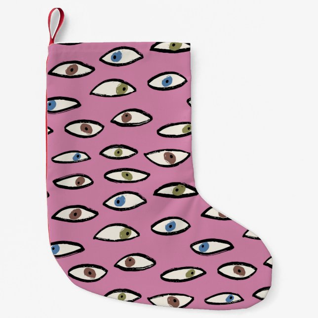 Eyes seamless pattern,background with hand drawn e liten julstrumpa (Framsidan)