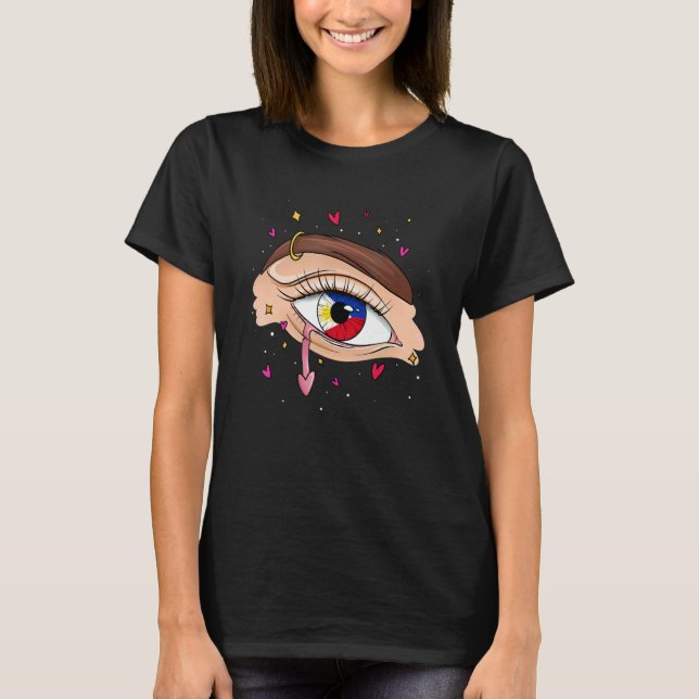 Eyes With Philippines Flag for Philippine People F T Shirt (Framsida)