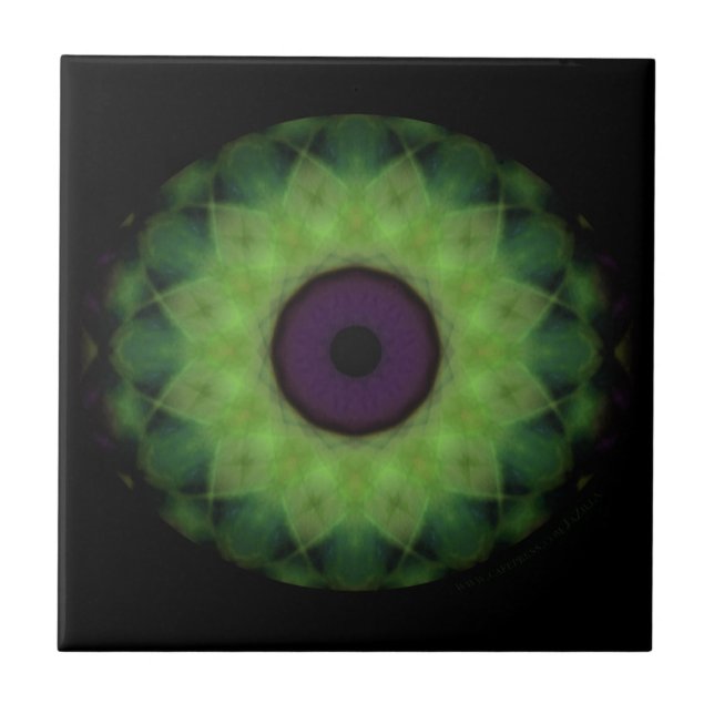 Eyesore Evil Öga Lime Mandala Kakelplatta (Framsidan)