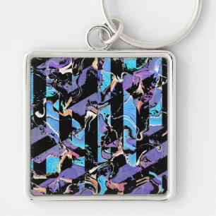 Eyesore-nyckelkedja Fyrkantig Silverfärgad Nyckelring