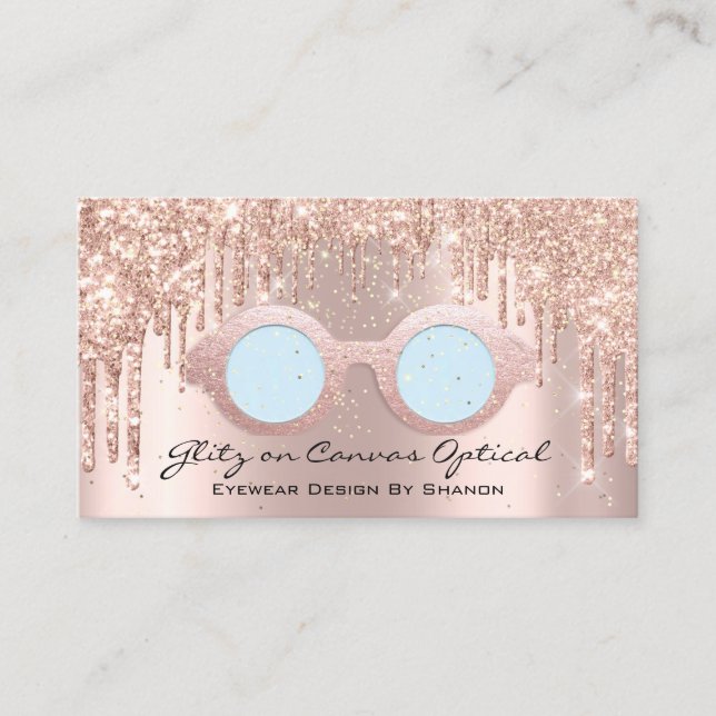 Eyewear Optical Optometrist Eyeglasses Ro Blue Visitkort (Framsida)