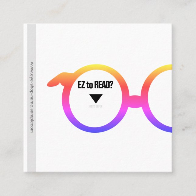 Eyewear shop fyrkantigt visitkort (Framsida)