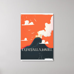 Eyjafjallajökull Volcano Travel Poster Canvastryck