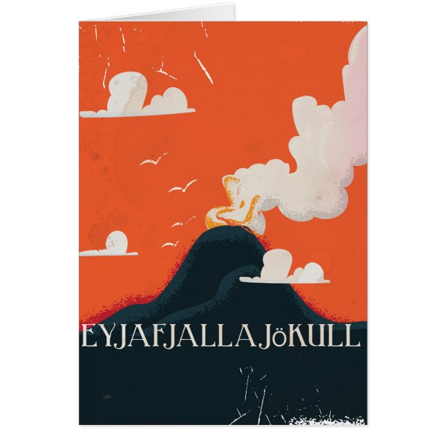 Eyjafjallajökull Volcano Travel Poster Hälsningskort (Framsidan)