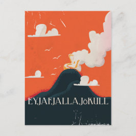 Eyjafjallajökull Volcano Travel Poster Vykort