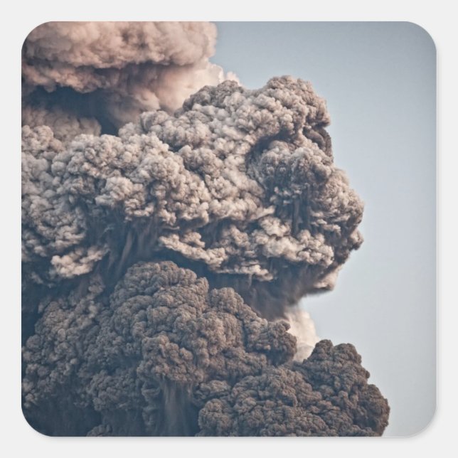 Eyjafjalljokull Volcanic Eruption Fyrkantigt Klistermärke (Framsida)