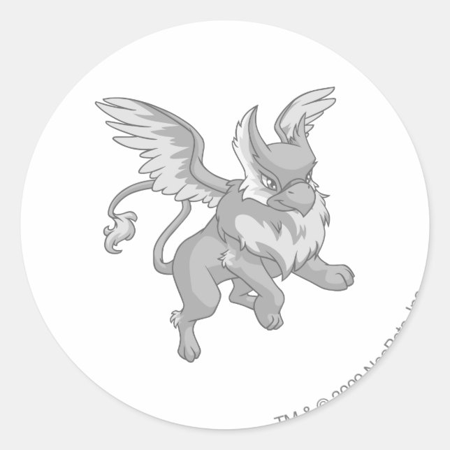 Eyrie Silver Runt Klistermärke (Framsida)