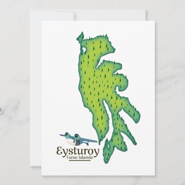 Eysturoy Färöarna Resekarta (Framsida)