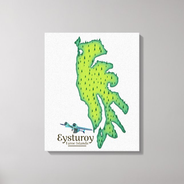 Eysturoy Färöarna Resekarta Canvastryck (Framsida)