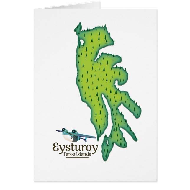 Eysturoy Färöarna Resekarta Hälsningskort (Framsidan)