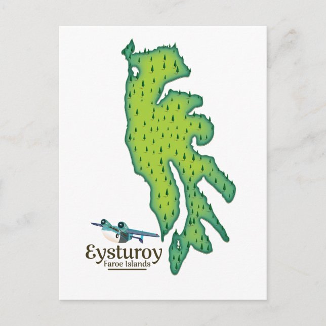 Eysturoy Färöarna Resekarta Vykort (Framsida)