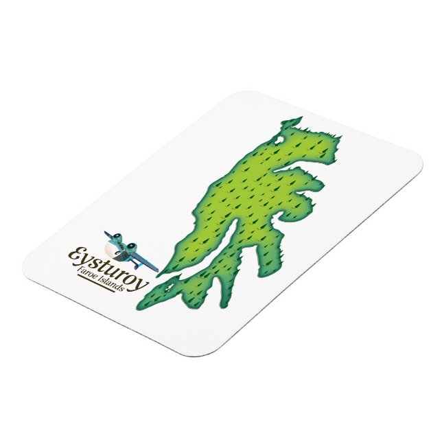 Eysturoy Faroe Islands Travel karta Magnet (Vänstra Sidan)