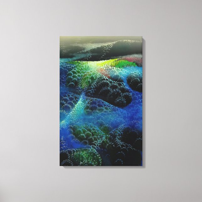 Eyvind Earle - Fält of Fog Canvastryck (Framsida)