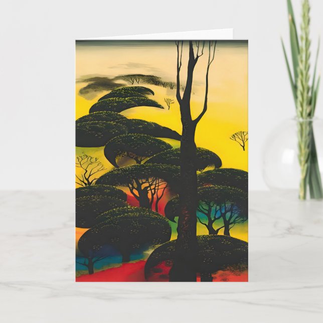 Eyvind Earle konstmålning Kort (Framsida)