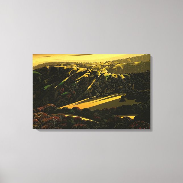 Eyvind Earle - Santa Cruz-bergen Canvastryck (Framsida)