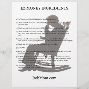 EZ Money Ingredients Flyer